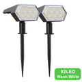 108 LED Outdoor Solar Lights Solar Spot Lights Landscape Spotlights 92 LED Adjustable Garden Decoraction Warm White Lamp IP65 Zpaxo 92 LED-2PCS