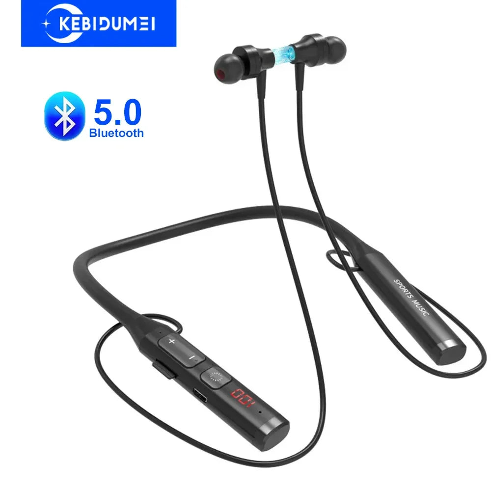 Bluetooth 5 0 Earphones Neckband Headsets Wireless Headphones Hifi
