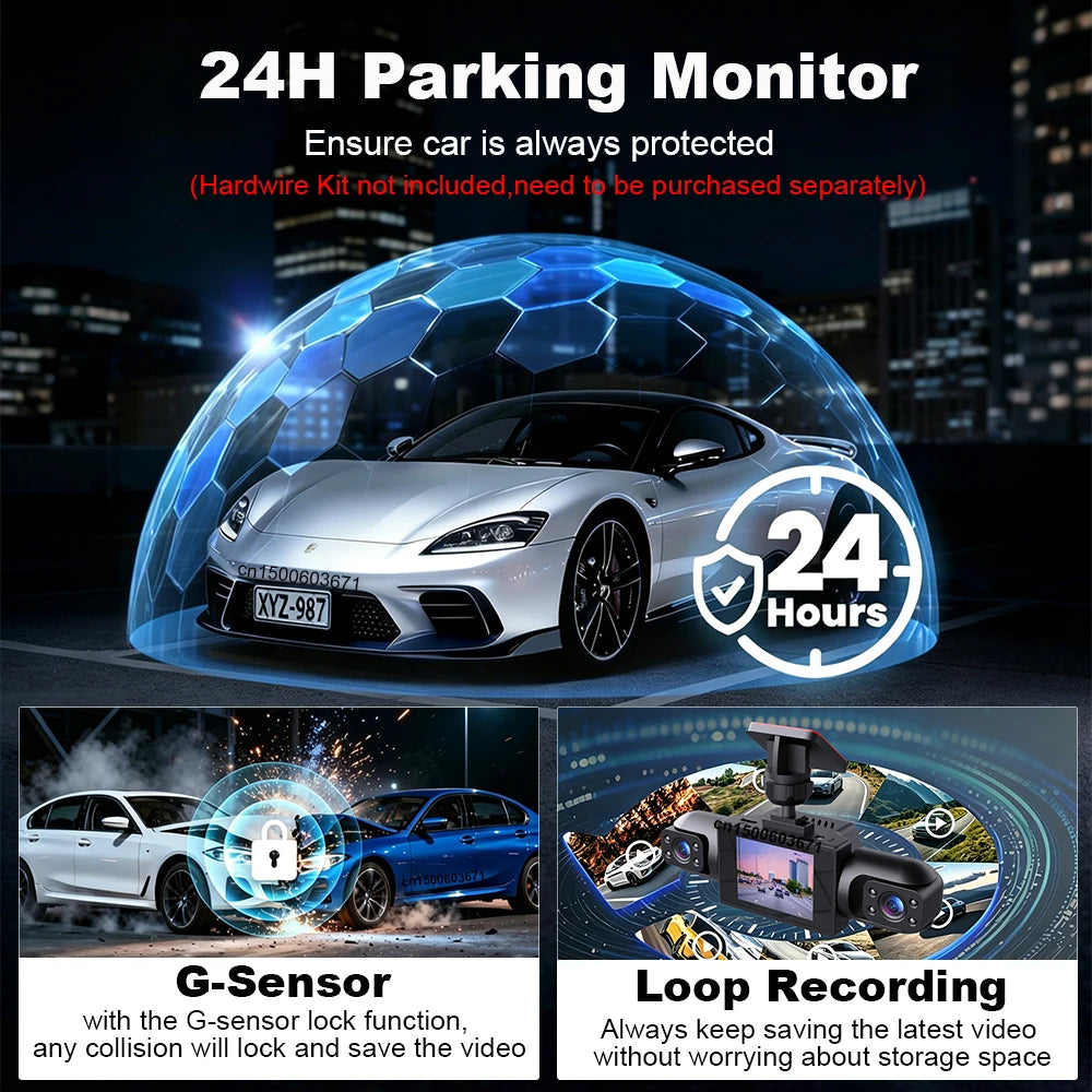 Dash Cam 1080P Car Dvr 4 Channel Vehicle Video Recorder Cars 360