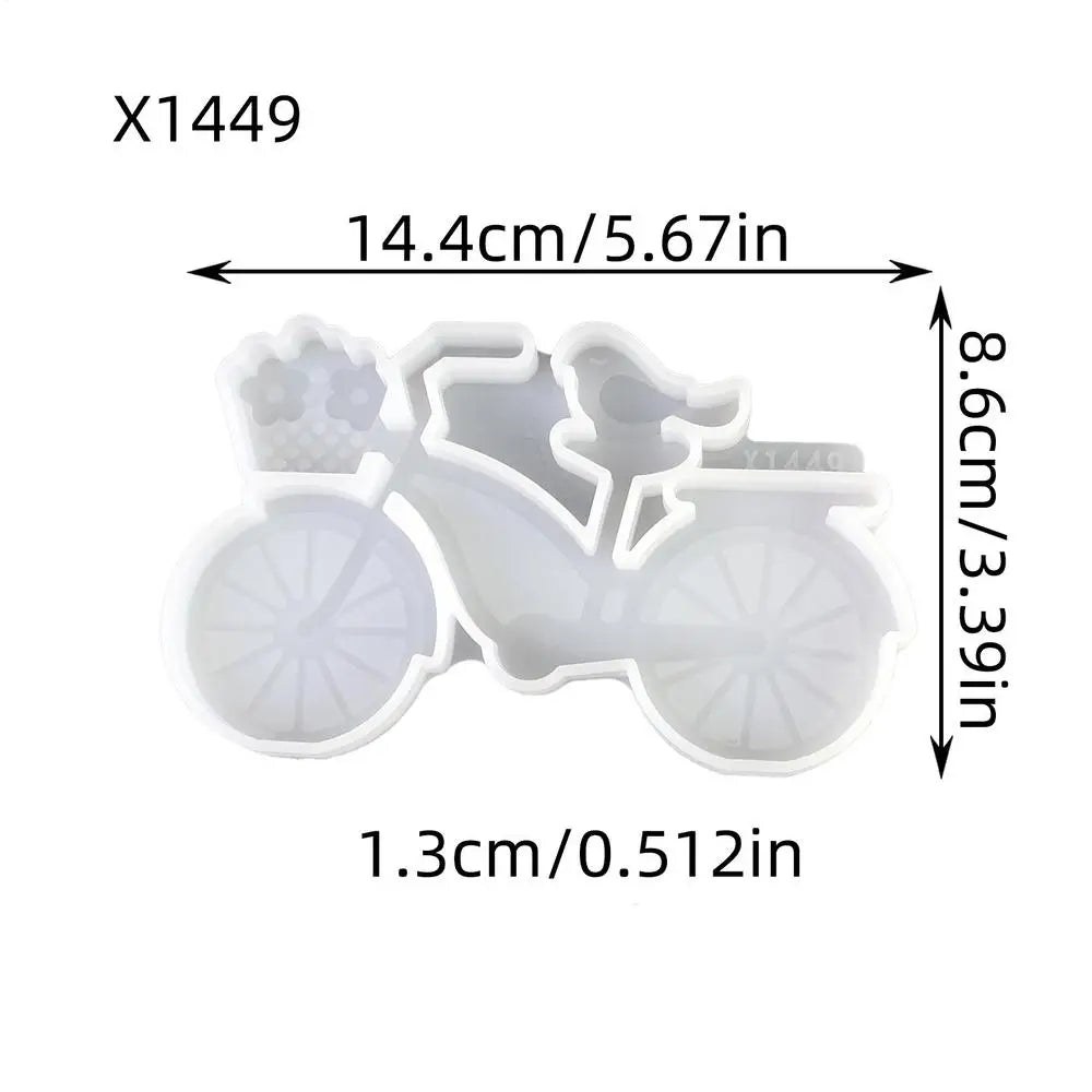 Silicone Mold Bird Bike Candle Making Molds Resin Casting Soap Wax