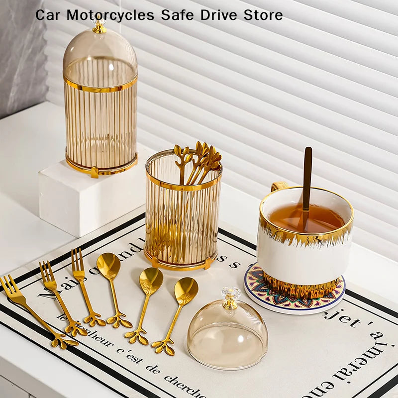 Food Storage Canister Modern Coffee Spoon Dessert Fork Holder