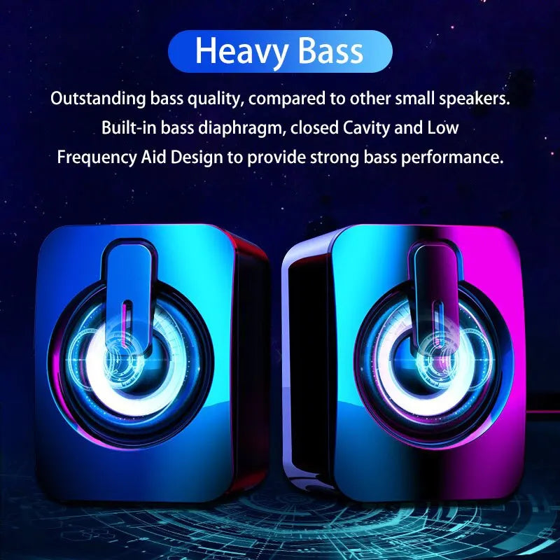 A2 Mini Computer Speakers Sound Box HIFI Stereo Microphone USB Wired