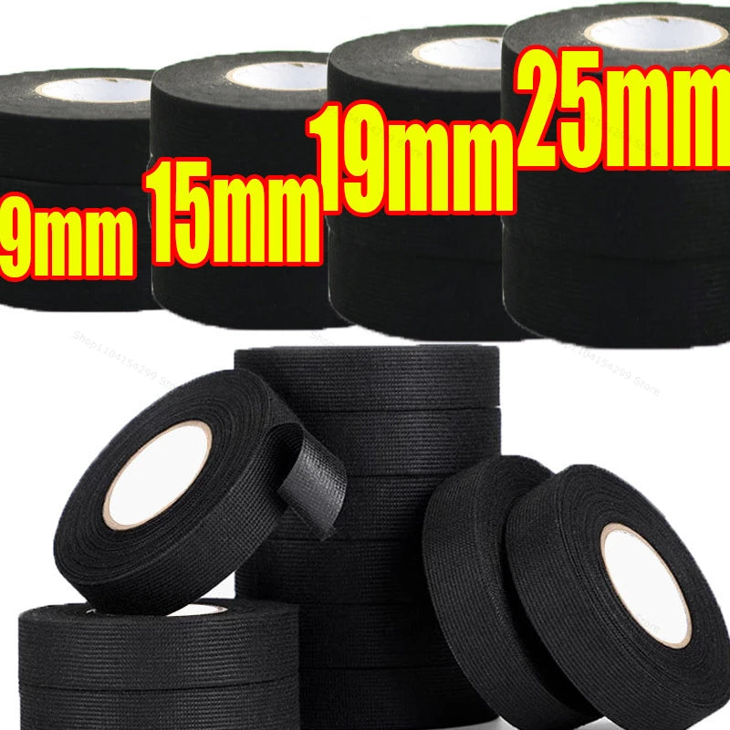 Black Electrical Insulating Tape Fabric Adhesive Tape Automotive Cloth Tape Sound Absorbing Tapes Heat Waterproof Resistance Zpaxo