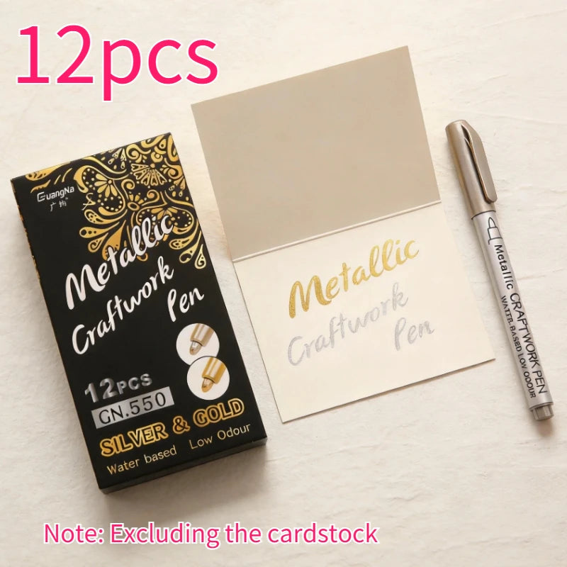 Metallic Soft Tip Pens Waterproof Paint Marker Craft Invitation