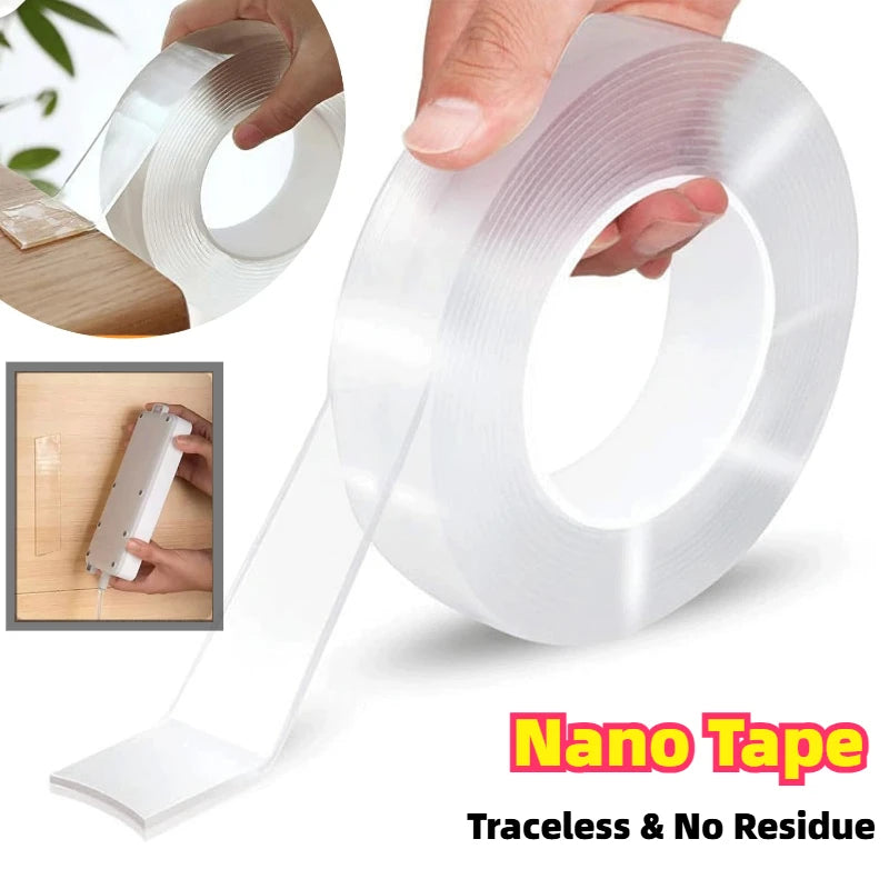 Nano Double-Sided Tape Non-Trace Hook Adhesive Acrylic Double-Sided Tape Transparent Tape Water Proof Nano Adhesive Zpaxo