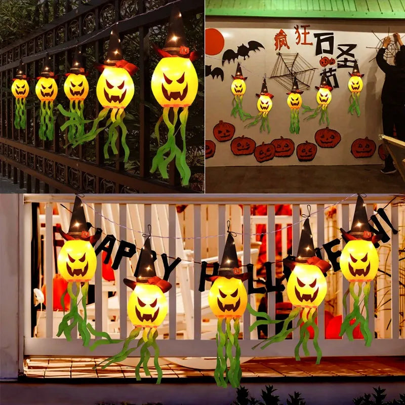 Halloween Glowing Lanterns String Lights Pumpkin Genie Gypsy Ghost