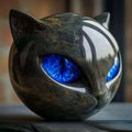 Mystic Black Cat Resin Sculpture – Gothic Witchy Home Decor Resin Sculpture Zpaxo D