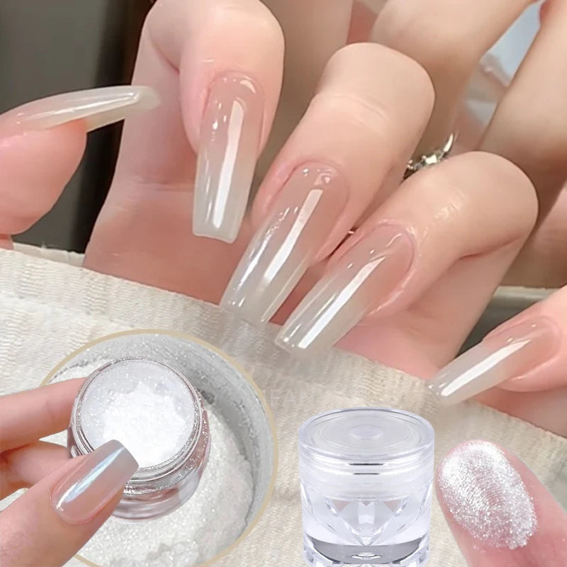 Mirror Plating Crystal Powder Nail Art Gloss Ice Transparent Smooth