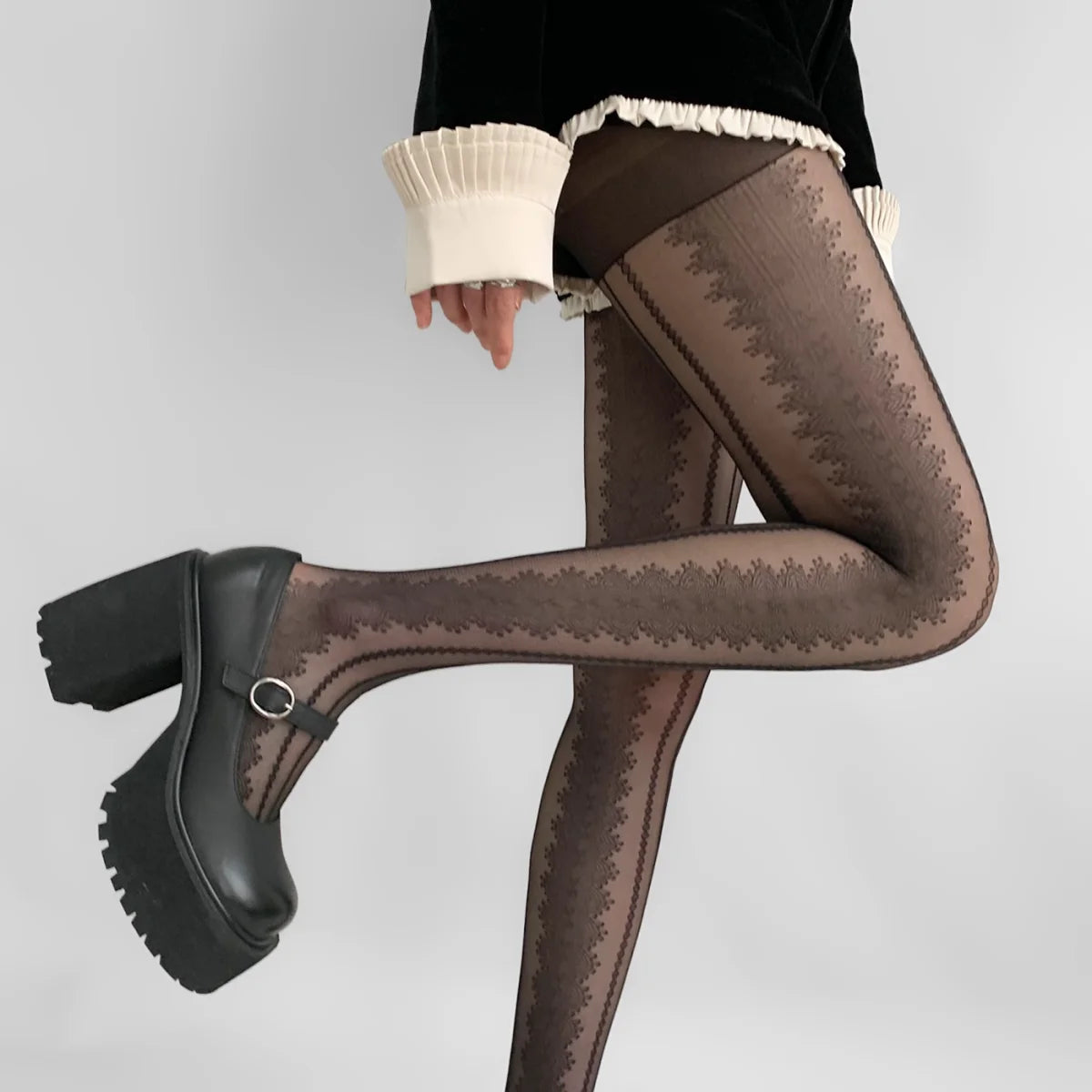 Sexy Women Pantyhose Geometric Striped Stocking Ultra-thin Summer