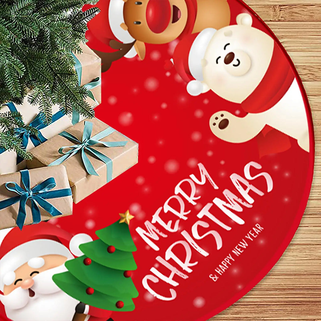 Christmas Tree Skirt Base Cover Warm Round Apron Holiday Zpaxo