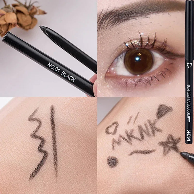 Waterproof Eyeliner Gel Pencil Red Brown Lying Silkworm Pen Soft Easy Wear High Pigment Matte Eyeliner Lasting Shiny Eyes Makeup Zpaxo 01 Black