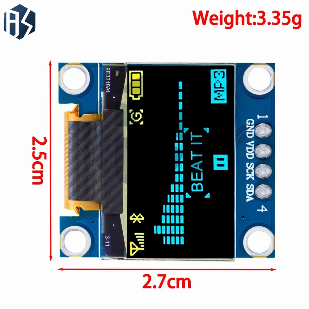 Product OLED IIC White YELLOW BLUE 12864 Display 4x4 Key I2C SSD1315 Zpaxo