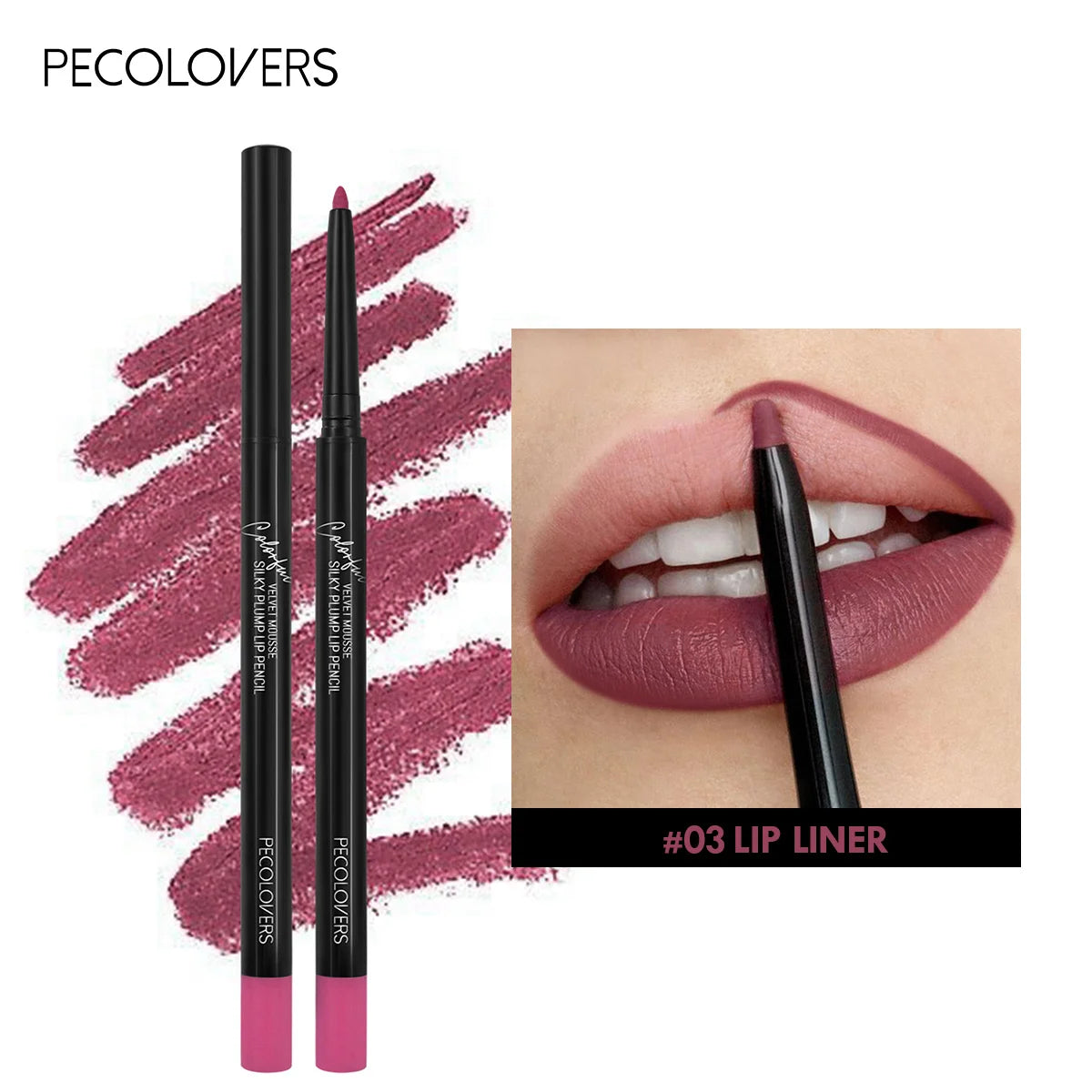 12-Color Matte Lipliner Waterproof Moisturizing Long-lasting Zpaxo 03