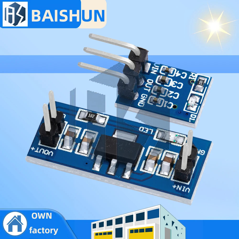 1PCS /5PCS High Quality 5V to 3.3V For DC-DC Step-Down Power Supply Buck Module AMS1117 AMS1117-3.3 LDO 800MA Zpaxo