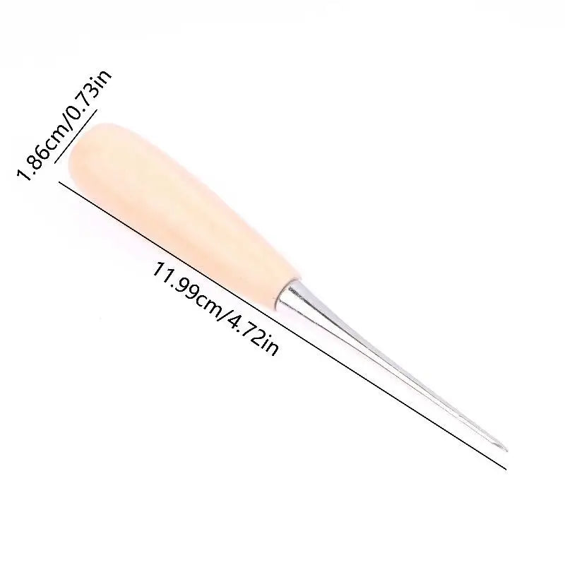 3/6/9Pcs Leather Hand Stitching Awl Tool Leather Craft Handheld Hole Punch Sewing Punching Hole Maker Leather Punching Tools Zpaxo 3PCS