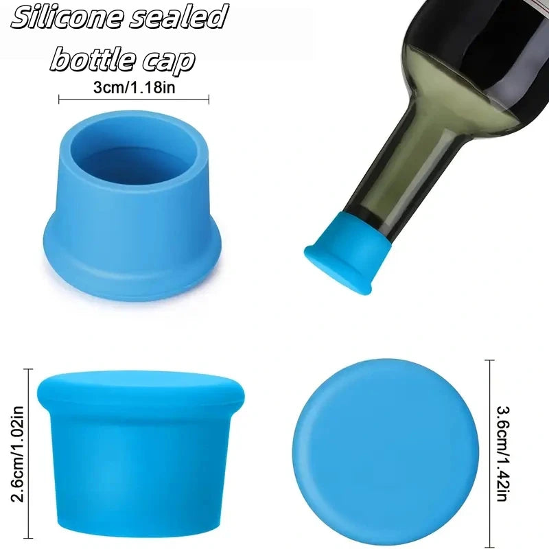 Silicone Wine Stopper Reusable Leak-Proof Cap, Universal Fit for Xmas Bday NYE Gift Zpaxo
