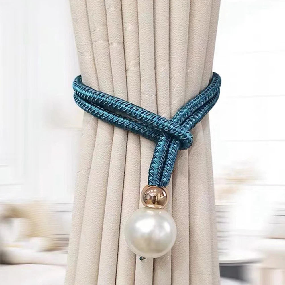 Pearl Curtain Tieback Adjustable Curtain Clip Tie Back Buckle Curtain Rope Pull-outs Curtain Decor for Home Bedroom Office Zpaxo