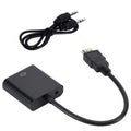1080P HDTV To VGA Cable Converter With Audio Power Supply HDTV Male To VGA Female Converter Adapter For Tablet Projector PC TV Zpaxo Black With Audio