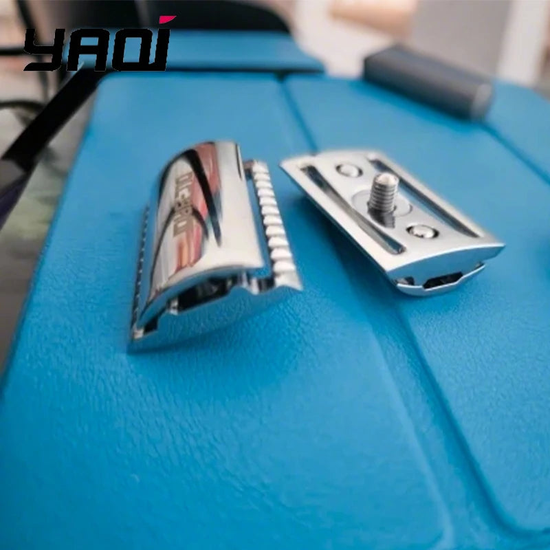 YAQI Chrome Double Edge Safety Razor Head – Scalloped Bar Safety Razor Head Zpaxo