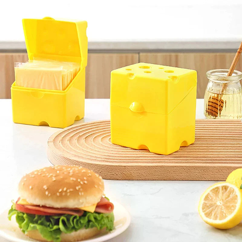 Kitchen Accessories Plastic Cheese Shaped Refrigerator Slice Cheese Storage Box Kitchen Gadgets Cheese Storage Container Zpaxo