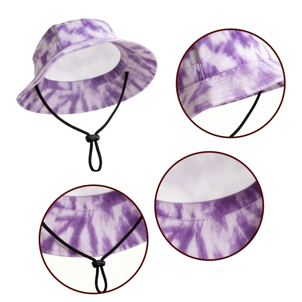 Pet Sun Hat Breathable Bucket Caps Ear Holes Design Adjustable Cat