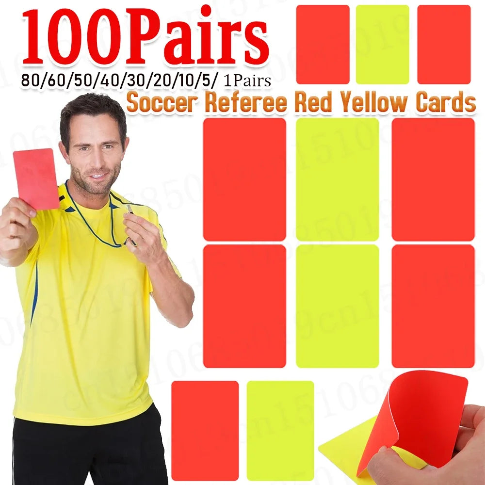 100-1Pairs Soccer Referee Cards Red Card and Yellow Card Football Referee Soccer Accessories Outdoor Survival Equipment Zpaxo