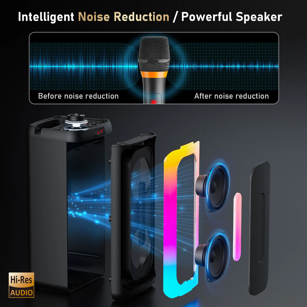 T25 Karaoke Machine Adult Bluetooth Speaker Microphone Home Party