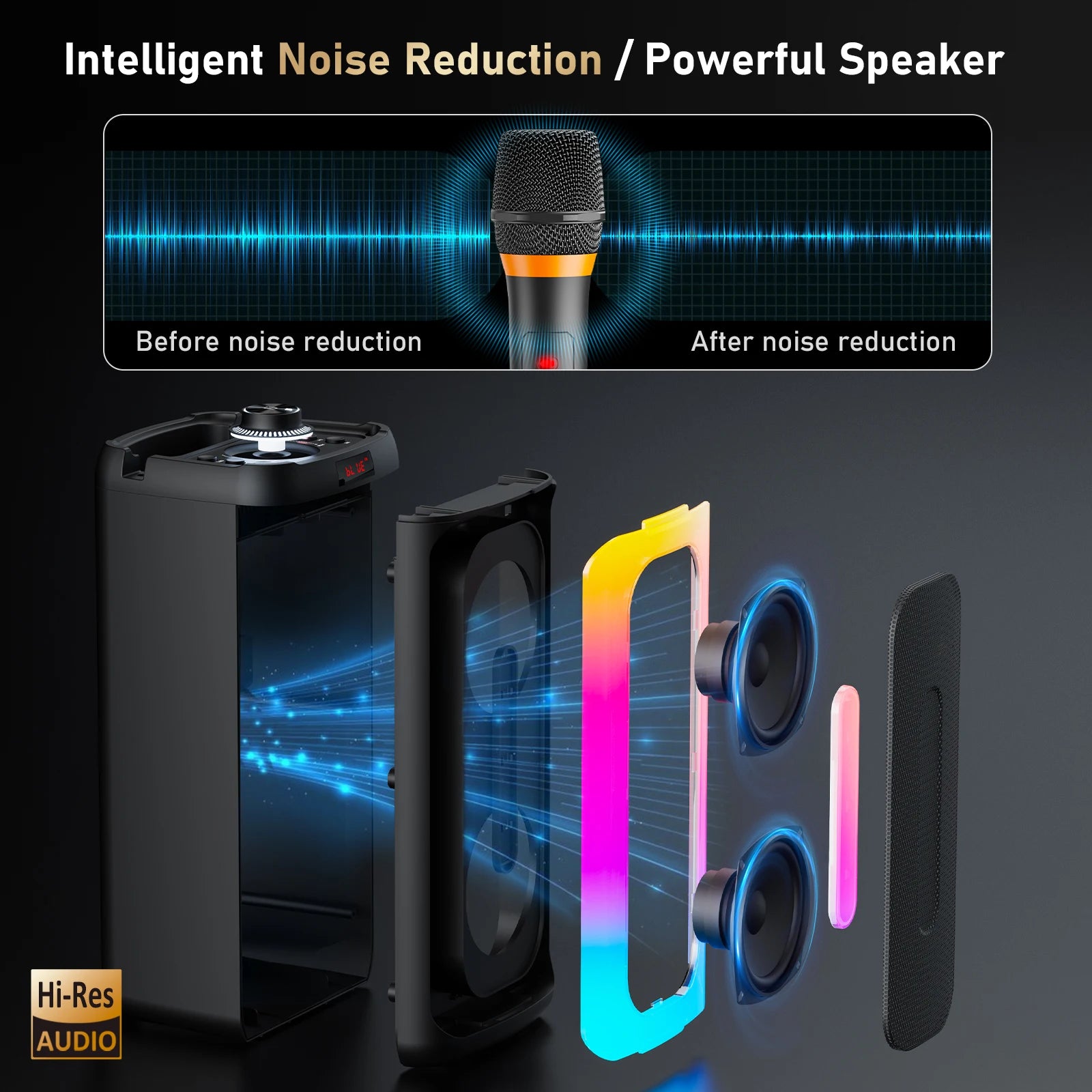 T25 Karaoke Machine Adult Bluetooth Speaker Microphone Home Party