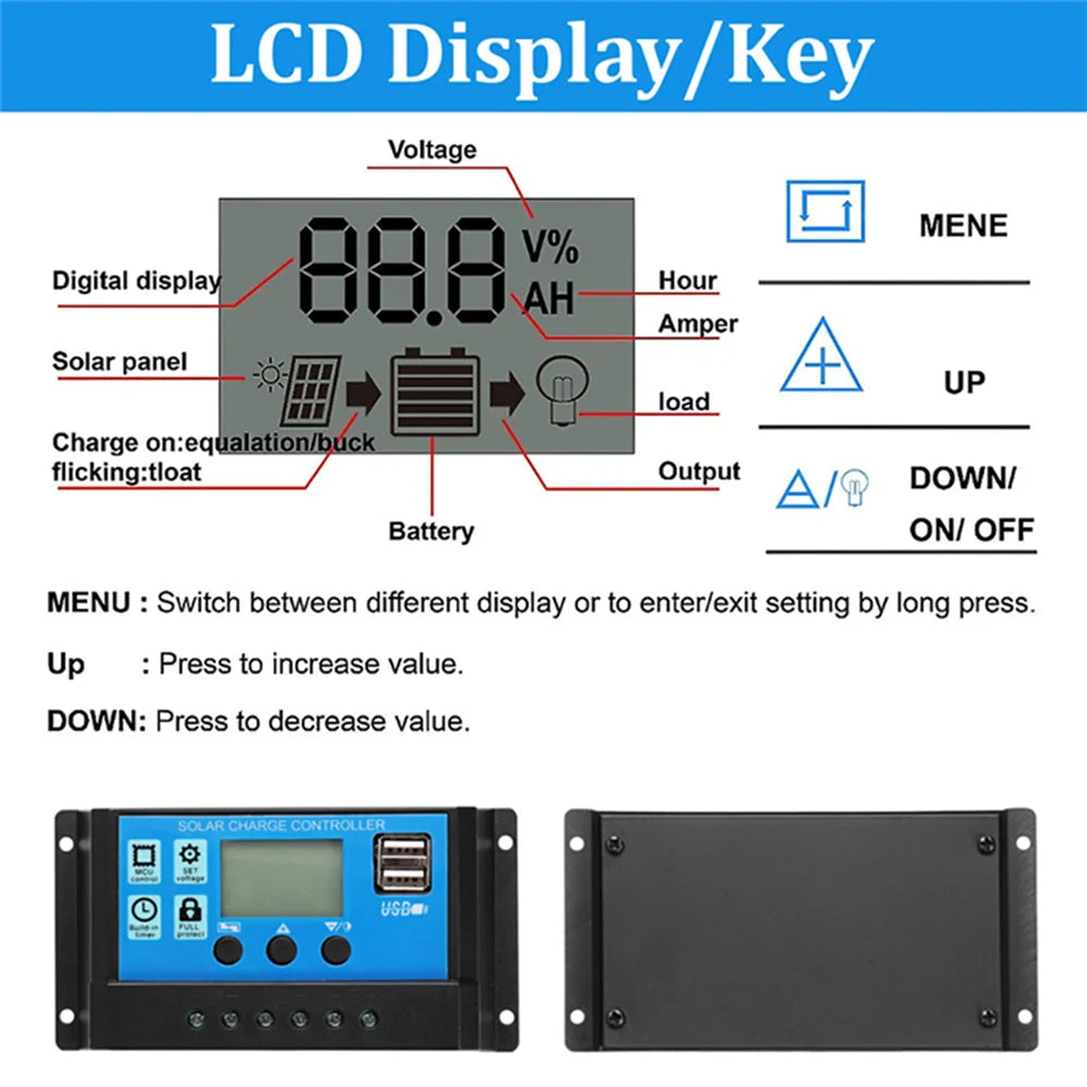 Solar Panel Set 30W Kit Controller Portable USB Generator System 12V 24V Electric Energy Power Charger Camping Board 10/20/30A Zpaxo