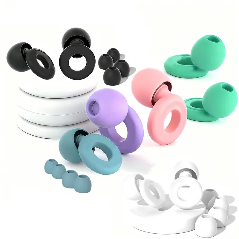 Silicone Earplugs Swimming Sleep Waterproof Noise Cancel Reduction