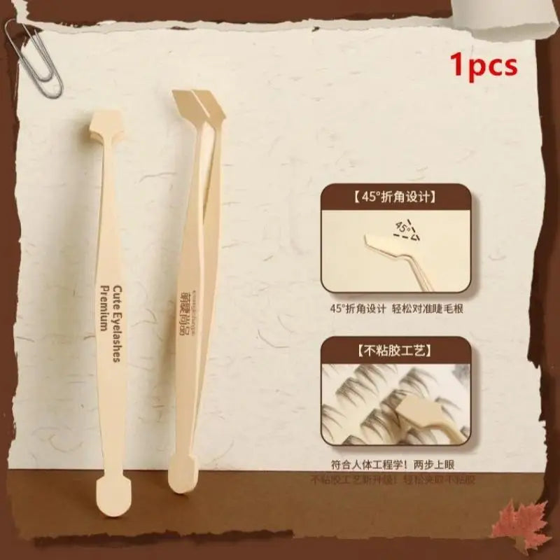 Curved Stainless Steel Eyelash Tweezers – Anti-Stick Lash Tool