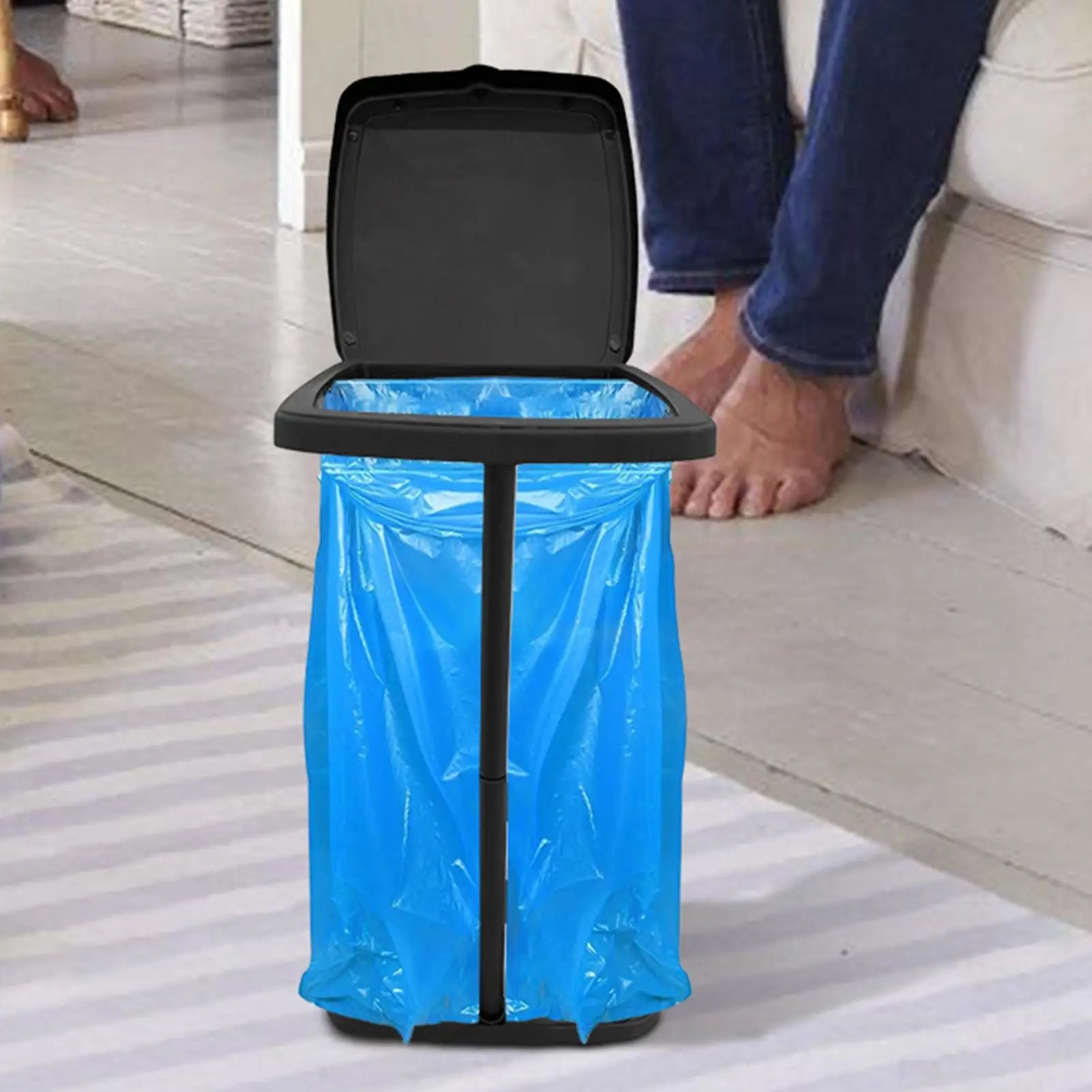 Portable Trash Bag Holder Rubbish Bin Stand Telescopic Garbage