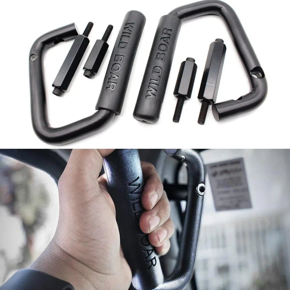 Front Grab Handles for 2007–2018 Jeep Wrangler JK JKU – Black Steel