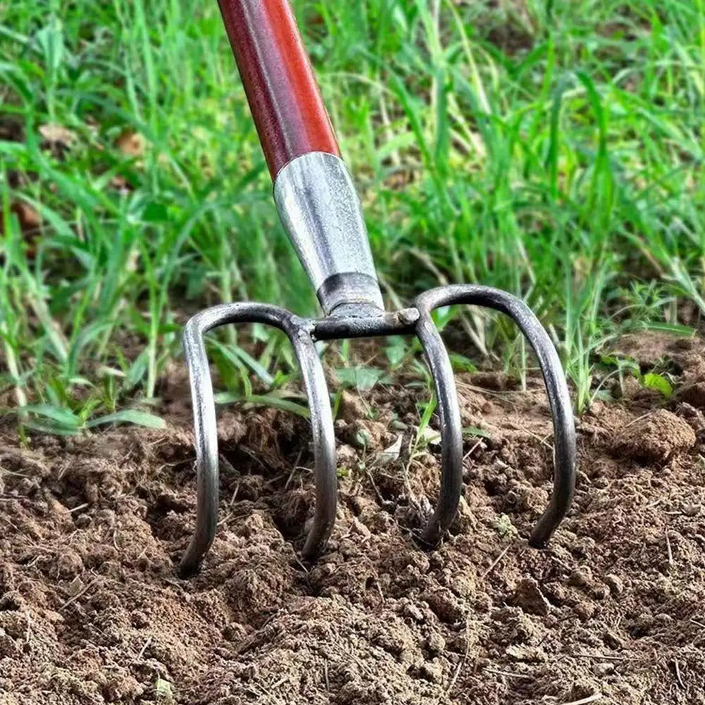 Heavy-Duty Manganese Steel Garden Fork Head – 4-Tine Cultivator Garden Fork Head Zpaxo