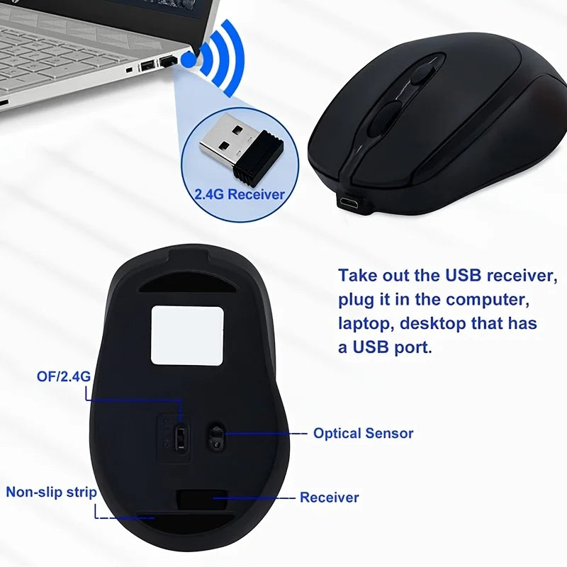 Wireless Mouse Battery Macaron Multicolor Portable Ergonomic Gaming Zpaxo