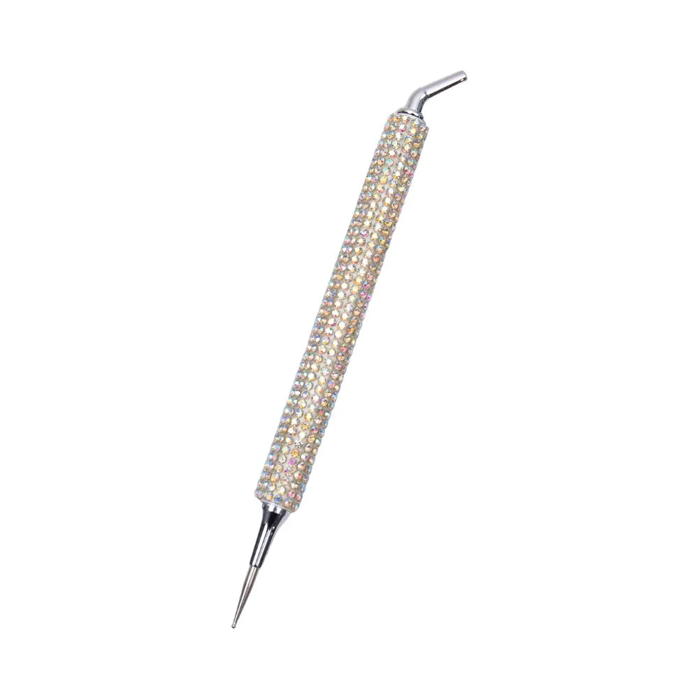 Dual-ended Rhinestone Picker Pen DIY Manicure Light Luxury Nail Art Zpaxo AB white