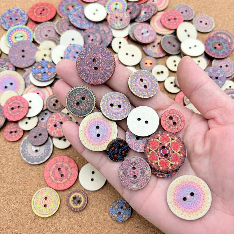 50PCS Vintage Wooden Buttons Mixed Sizes – Crafts & Sewing Wooden Craft Buttons Zpaxo