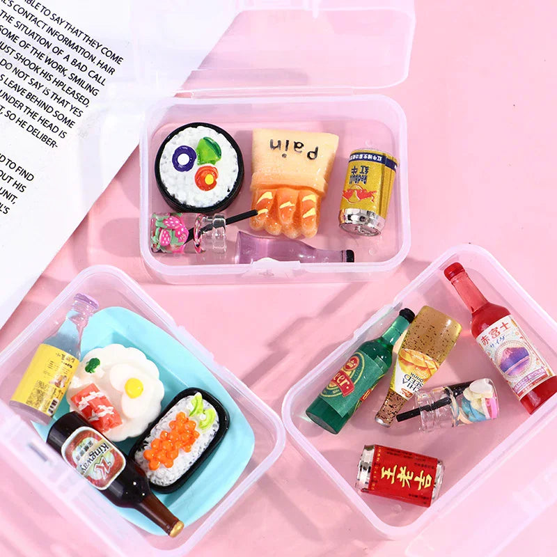 5Pcs1 12 Dollhouse Mini Drink Bottle Food Dessert Plate Pretend Play Zpaxo