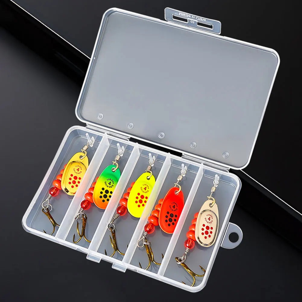 Metal Spoon Spinner Fishing Lure Tackle Box Artificial Bait Pike