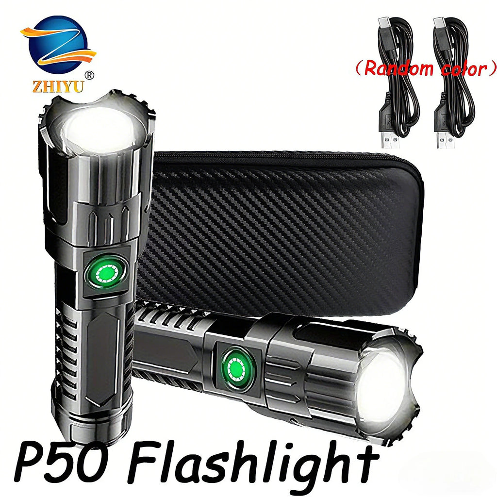 XHP50 Zoomable LED Rechargeable Flashlight – USB Type-C
