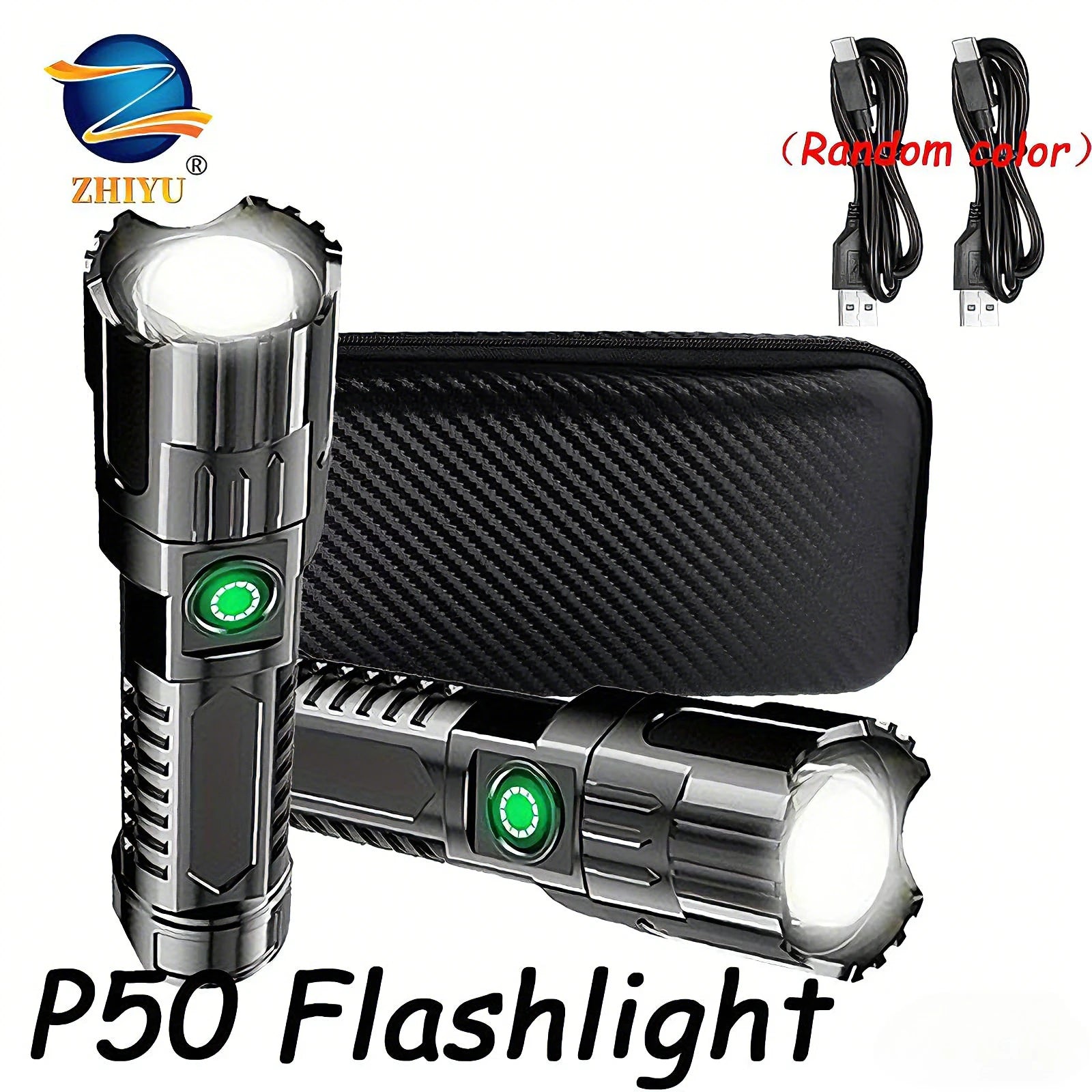 XHP50 Zoomable LED Rechargeable Flashlight – USB Type-C
