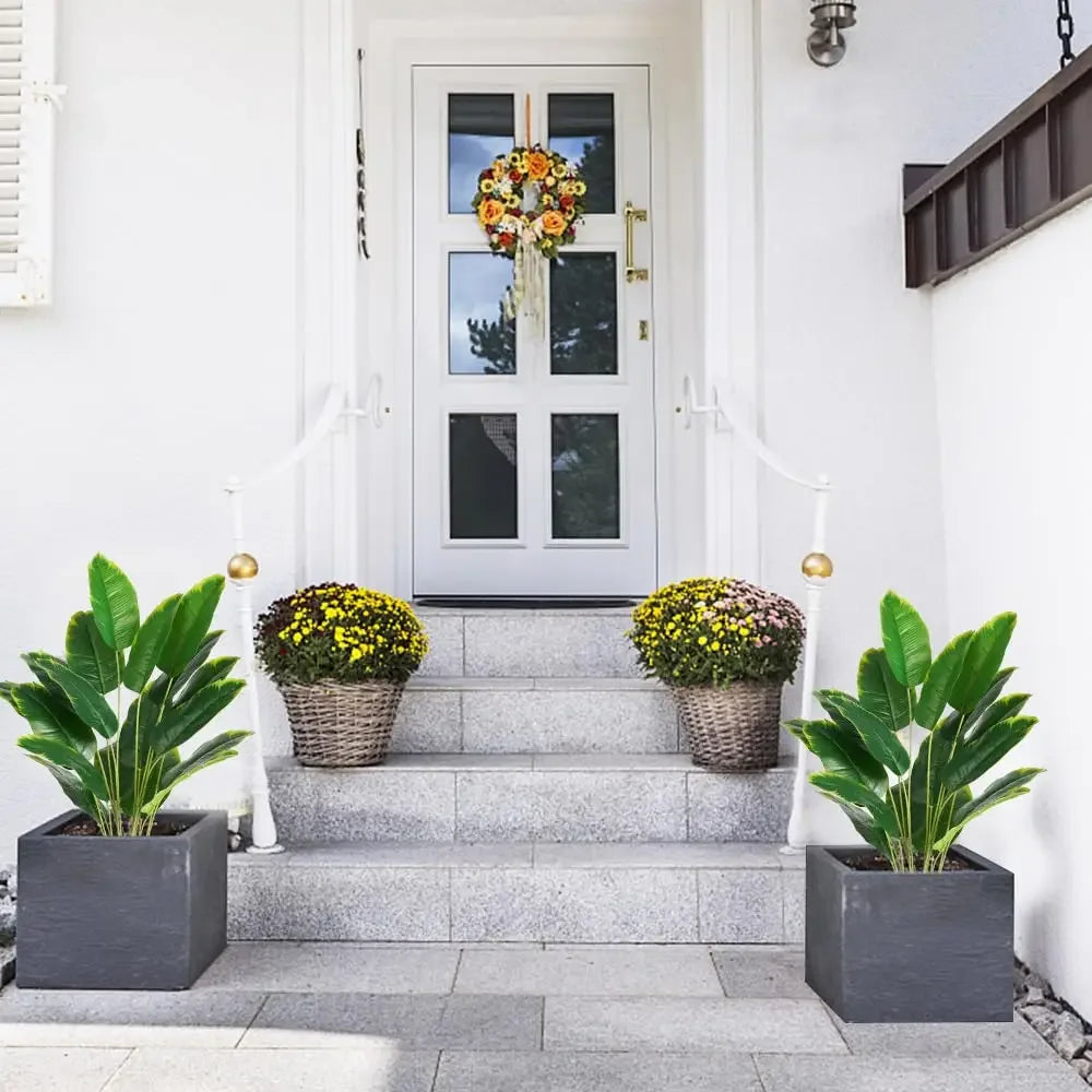 Artificial Plants Large Tropical Palm Tree Fake Banana Plants Leaves Real Touch Plastic Monstera Simulated Plant for Home Zpaxo