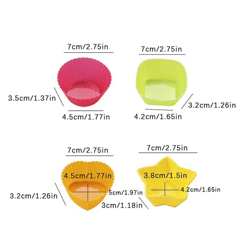 Silicone Muffin Cup Round Rectangular Paper Cake Baking Liner