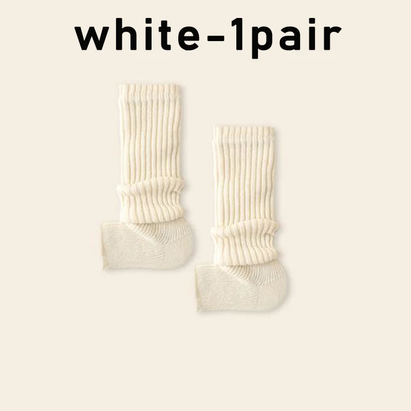 Y2k Winter Leg Warmers Fluffy Knitted Gothic Lolita Knit Long Socks Zpaxo white One Size