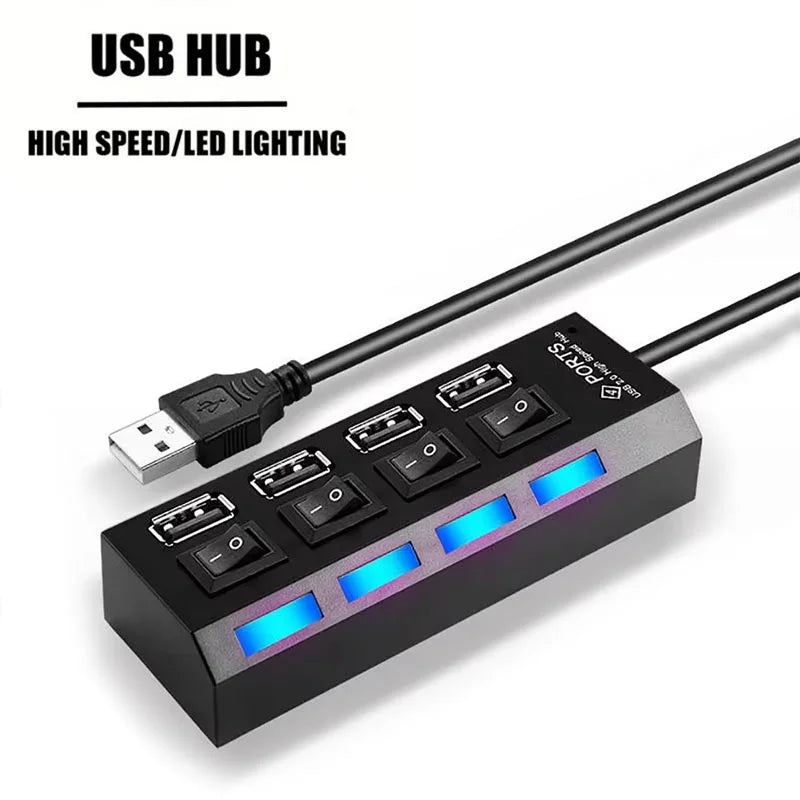 Speed 4 Port USB 2 0 Extension Hub Adapter Multi Splitter Multiple Zpaxo