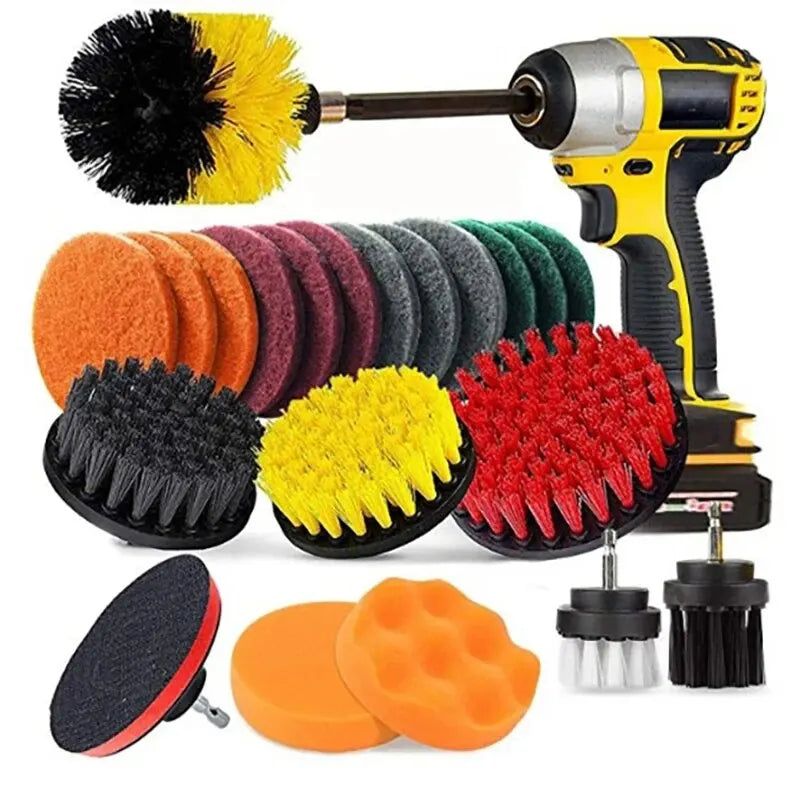 22 /3Pcs Electric Drill-Brush Kit Power Scrubber Brush For Carpet Bathroom Surface Tub Furniture Shower Tile Tires Cleaning Tool Zpaxo 100775