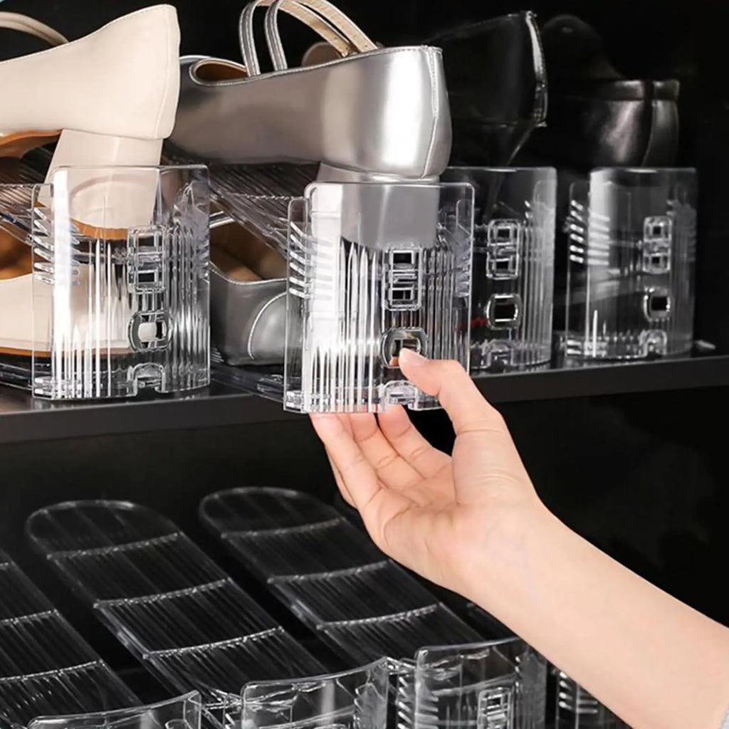 Shoe Stacker Organizer Risers Closet Shelf Non-slip Stackable