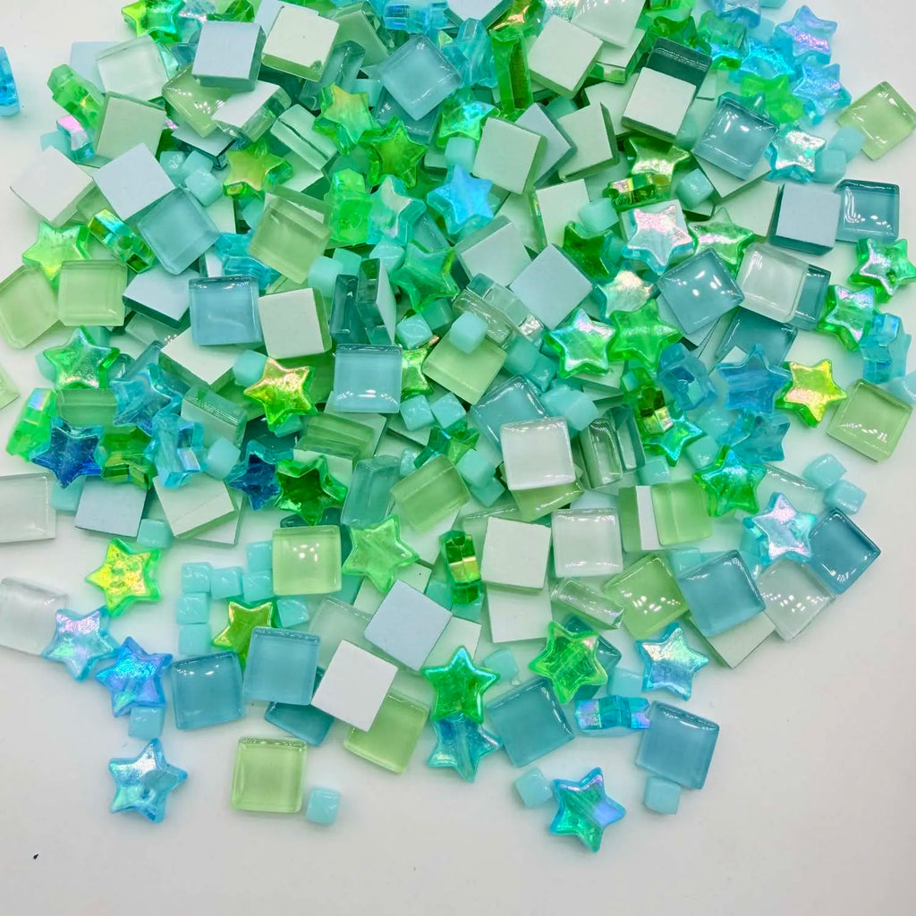 2oz Glass Mosaic Tile Set – Mixed Shapes & Colors for DIY Crafts Glass Mosaic Tiles Zpaxo