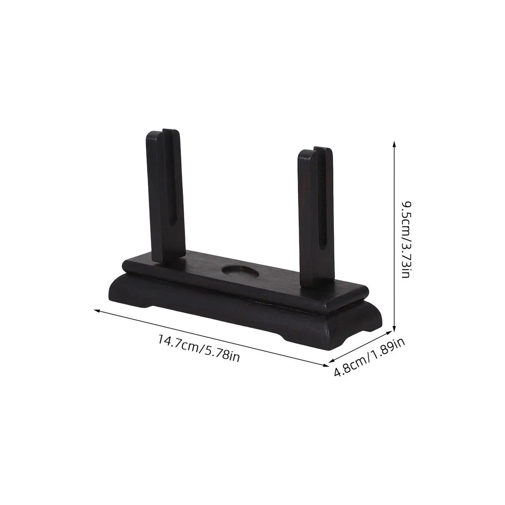 Black Wooden Japanese Folding Fan Holder Fan Display Stand Decorative Desktop Organizer for Home Office Elegant Oriental Charm