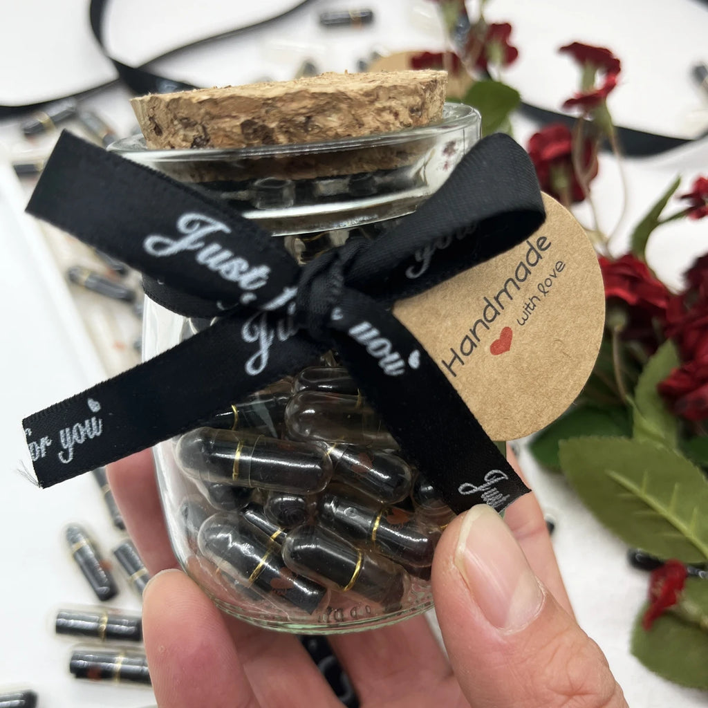 100pcs Message Capsule In Bottle Transparent Letter Love Pill Emoticon Smile Pills With Roll Paper Wedding Valentine's Gift Zpaxo